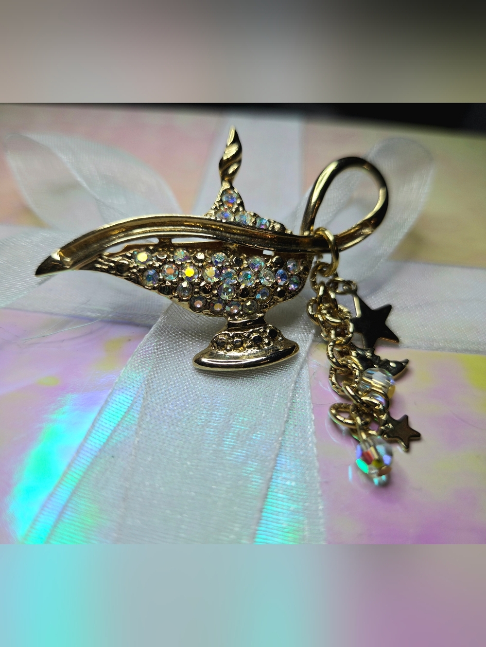 Vintage Kirks Folly Signed Aladdin Magic Lamp Genie Brooch Pin